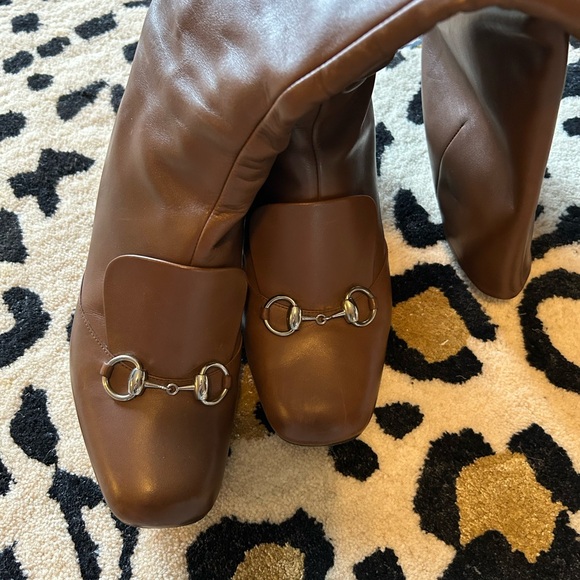 GUCCI Brown Lillian Leather Knee-High Boots - 39 - Picture 3 of 8